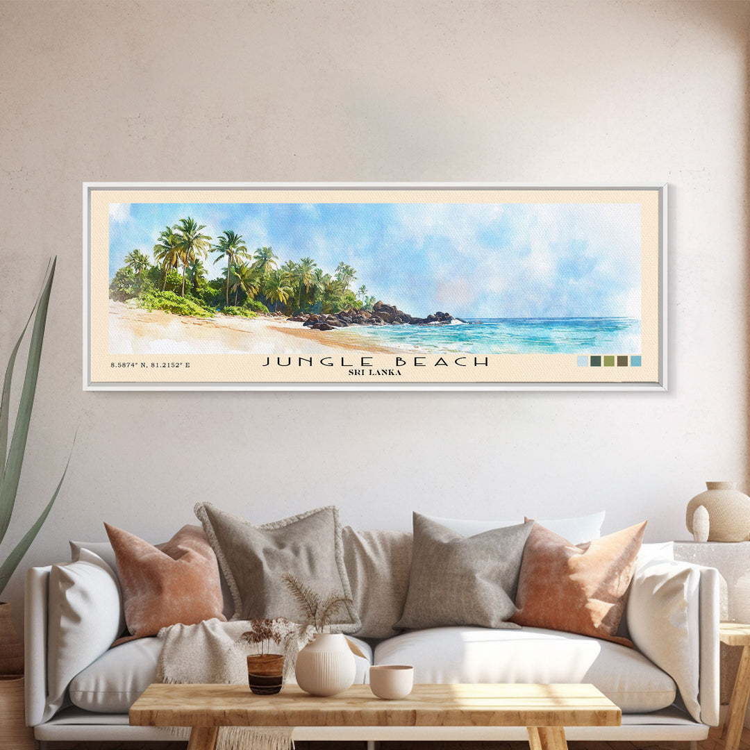 Jungle Beach, Sri Lanka Watercolor Print, Vacation Gift, Sri Lanka Wall Art, Vacation Wall Art, Vacatation Memories, Beach Decor, Beach Or Lakehouse Art