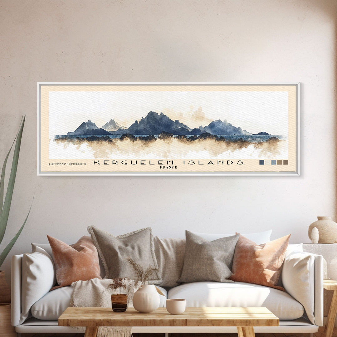 Kerguelen Islands, France Watercolor Print, Vacation Gift, France Wall Art, Beach Painting, Beach Decor, Beach Or Lakehouse Art