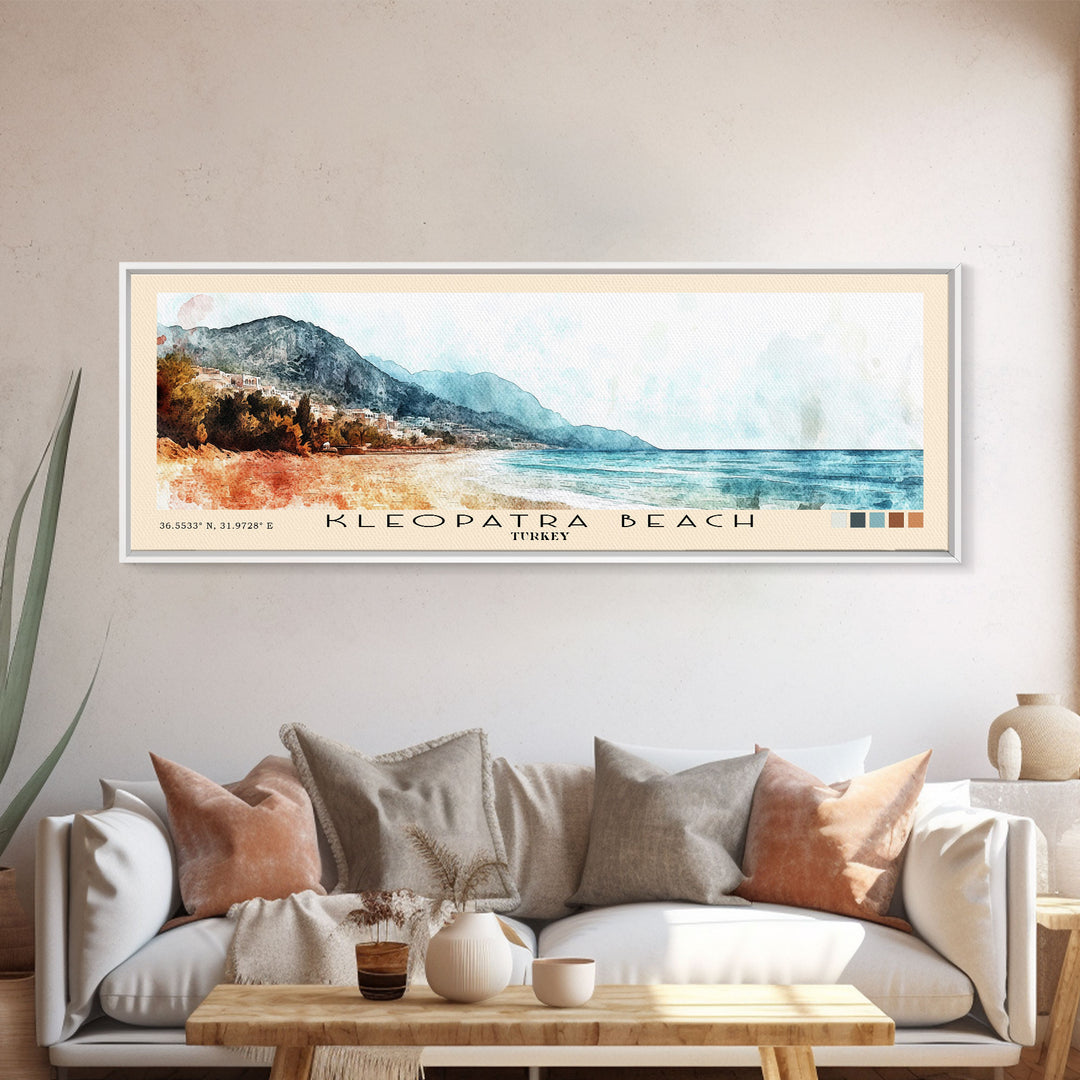 Kleopatra Beach, Turkey Watercolor Print, Vacation Gift, Turkey Wall Art, Vacation Wall Art, Vacatation Memories, Beach Decor, Beach Or Lakehouse Art