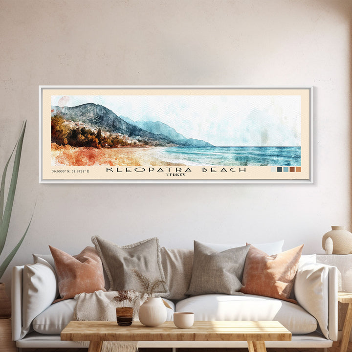 Kleopatra Beach, Turkey Watercolor Print, Vacation Gift, Turkey Wall Art, Vacation Wall Art, Vacatation Memories, Beach Decor, Beach Or Lakehouse Art