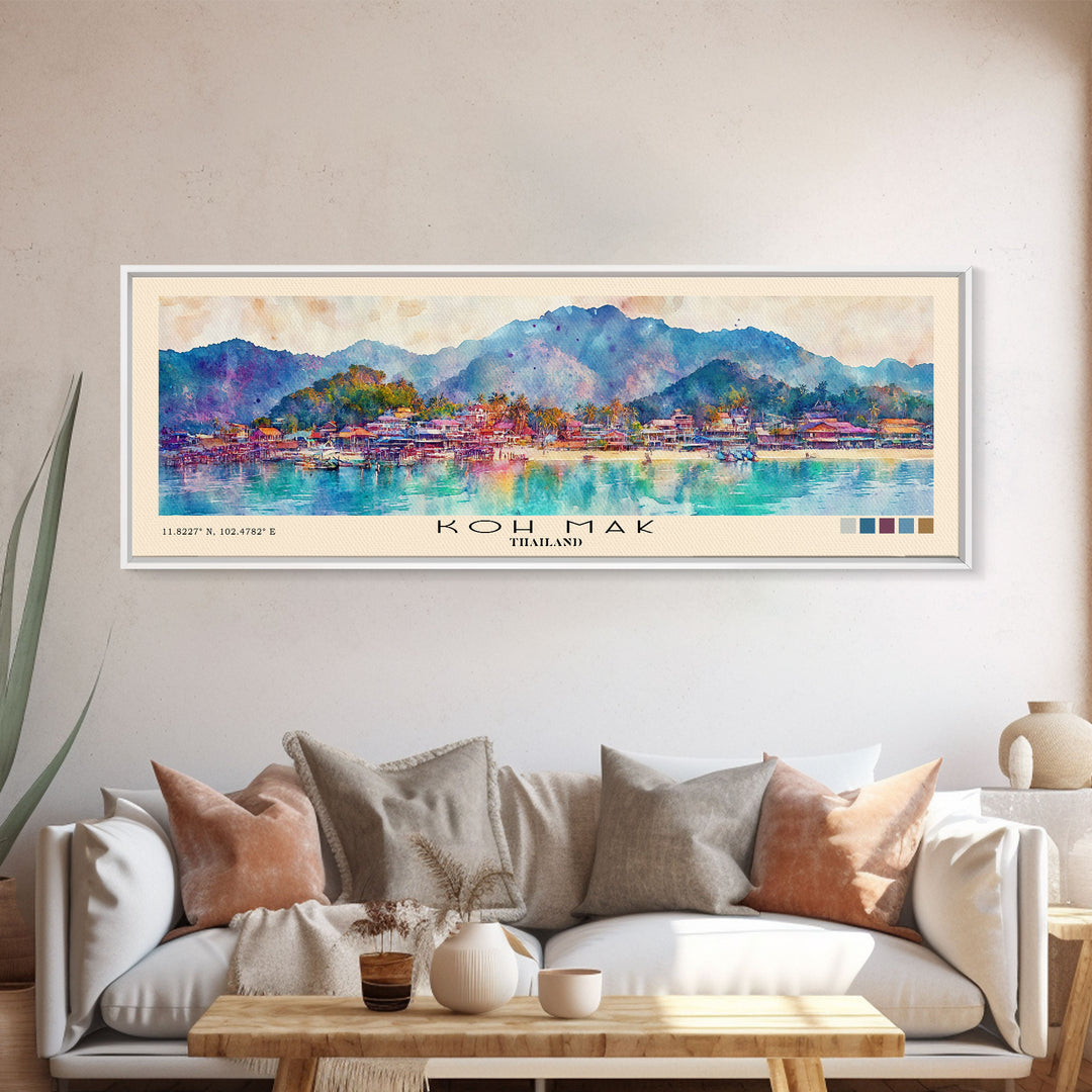 Koh Mak, Thailand Watercolor Print, Vacation Gift, Thailand Wall Art, Vacation Wall Art, Vacatation Memories, Beach Decor, Beach Or Lakehouse Art