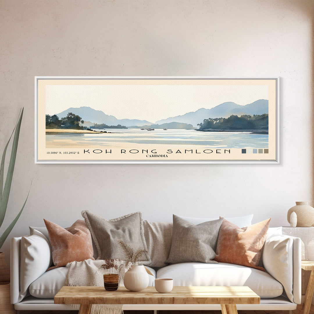 Koh Rong Samloen, Cambodia Watercolor Print, Vacation Gift, Cambodia Wall Art, Vacation Wall Art, Vacatation Memories, Beach Decor, Beach Or Lakehouse Art