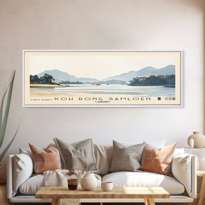Koh Rong Samloen, Cambodia Watercolor Print, Vacation Gift, Cambodia Wall Art, Vacation Wall Art, Vacatation Memories, Beach Decor, Beach Or Lakehouse Art