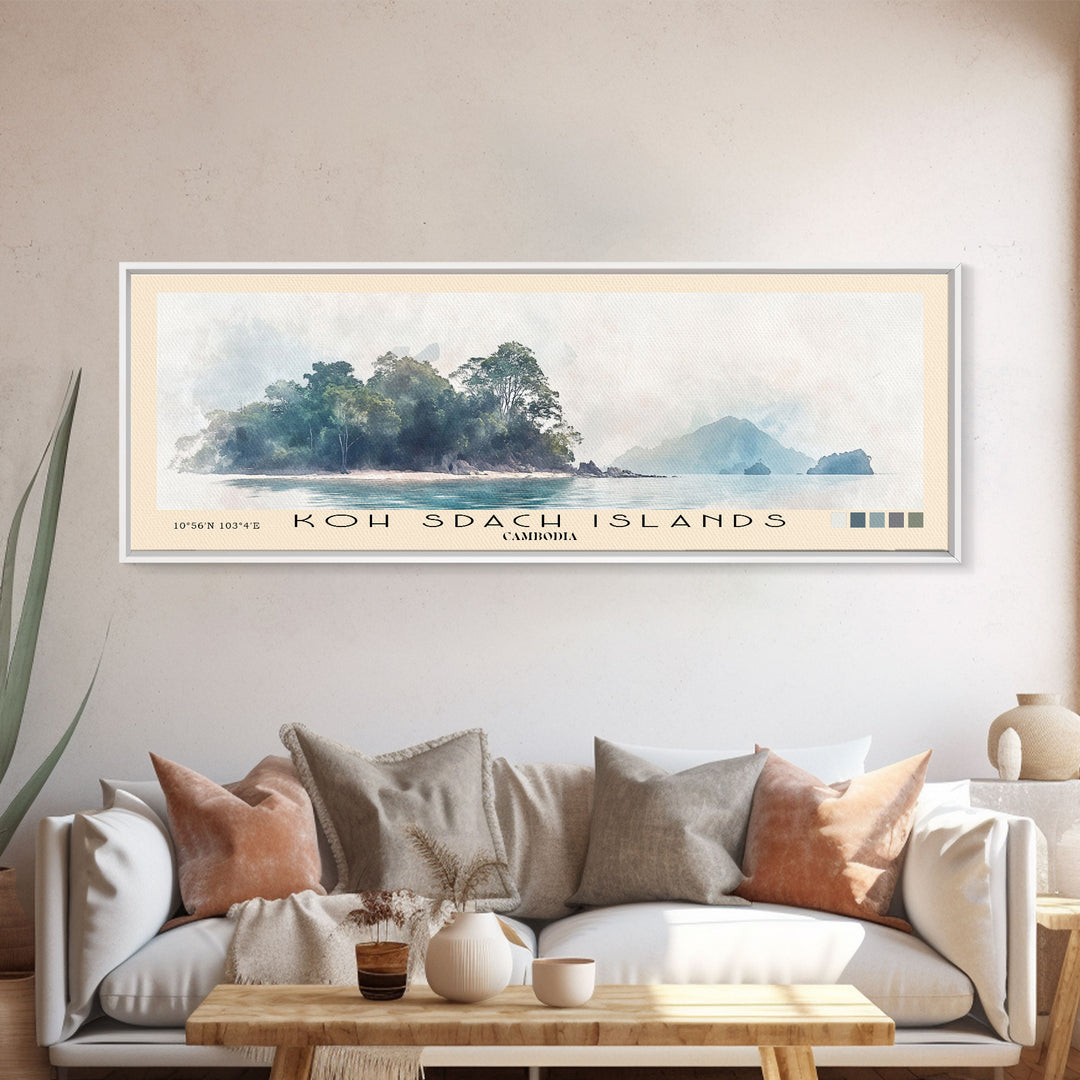 Koh Sdach Islands, Cambodia Watercolor Print, Vacation Gift, Cambodia Wall Art, Beach Painting, Beach Decor, Beach Or Lakehouse Art
