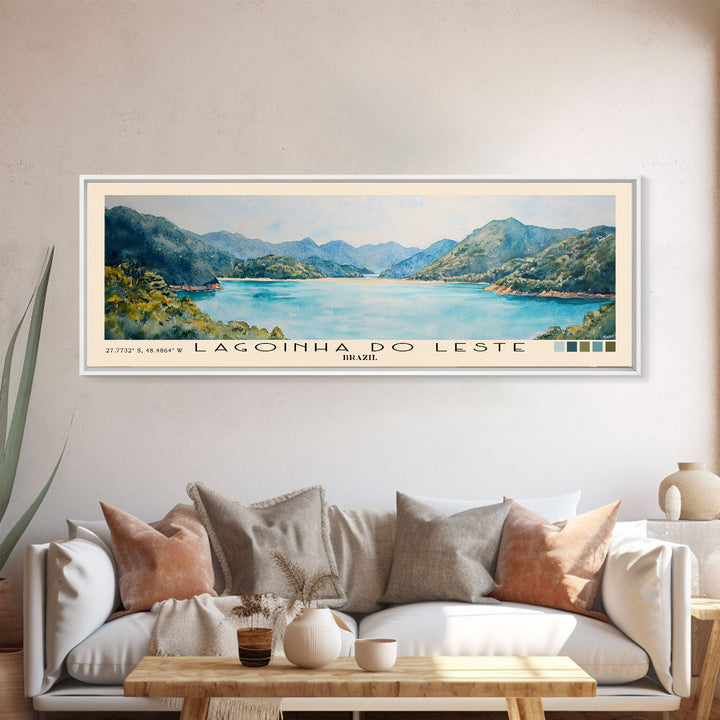 Lagoinha do Leste, Brazil Watercolor Beach Print, Vacation Gift, Brazil Wall Art, Beach Painting, Beach Decor, Beach Painting