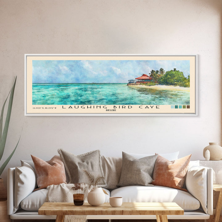 Laughing Bird Caye, Belize Watercolor Print, Vacation Gift, Belize Wall Art, Vacation Wall Art, Vacatation Memories, Beach Decor, Beach Or Lakehouse Art