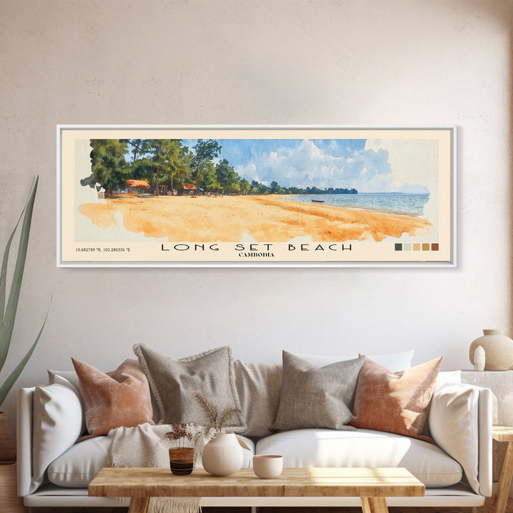 Long Set Beach, Cambodia Watercolor Print, Vacation Gift, Cambodia Wall Art, Vacation Wall Art, Vacatation Memories, Beach Decor, Beach Or Lakehouse Art