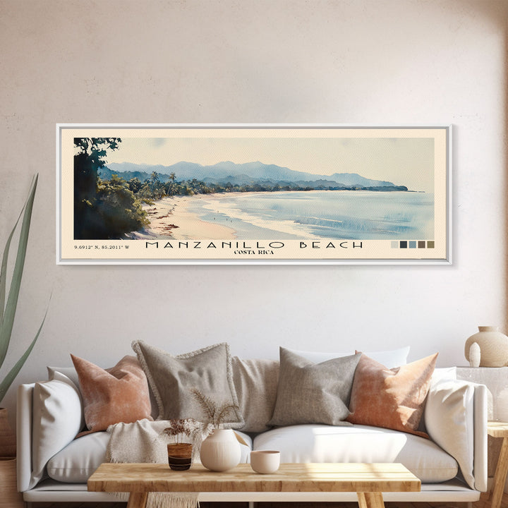 Manzanillo Beach, Costa Rica Watercolor Print, Vacation Gift, Costa Rica Wall Art, Vacation Wall Art, Vacatation Memories, Beach Decor, Beach Or Lakehouse Art