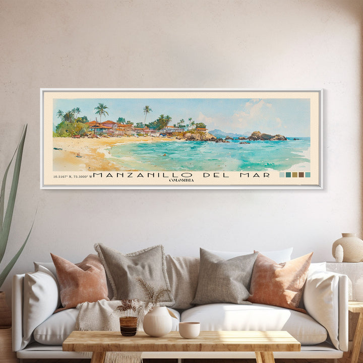 Manzanillo del Mar, Colombia Watercolor Print, Vacation Gift, Colombia Wall Art, Beach Painting, Beach Decor, Beach Or Lakehouse Art