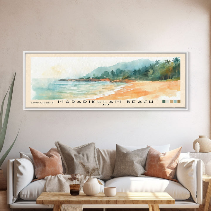 Mararikulam Beach, India Watercolor Print, Vacation Gift, India Wall Art, Vacation Wall Art, Vacatation Memories, Beach Decor, Beach Or Lakehouse Art