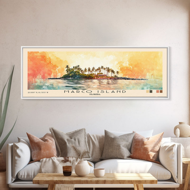Marco Island, Florida Watercolor Print, Vacation Gift, Florida Wall Art, Beach Painting, Beach Decor, Beach Or Lakehouse Art
