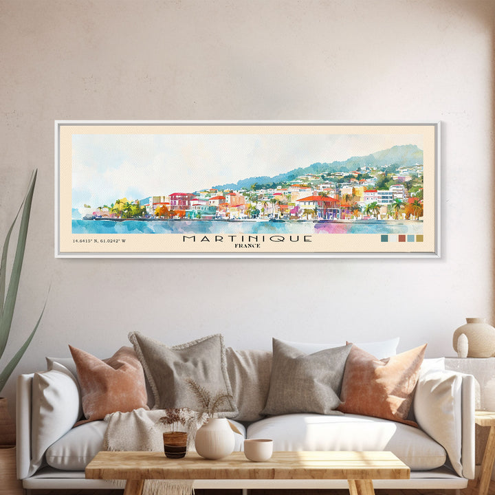 Martinique, France Watercolor Print, Vacation Gift, France Wall Art, Vacation Wall Art, Vacatation Memories, Beach Decor, Beach Or Lakehouse Art