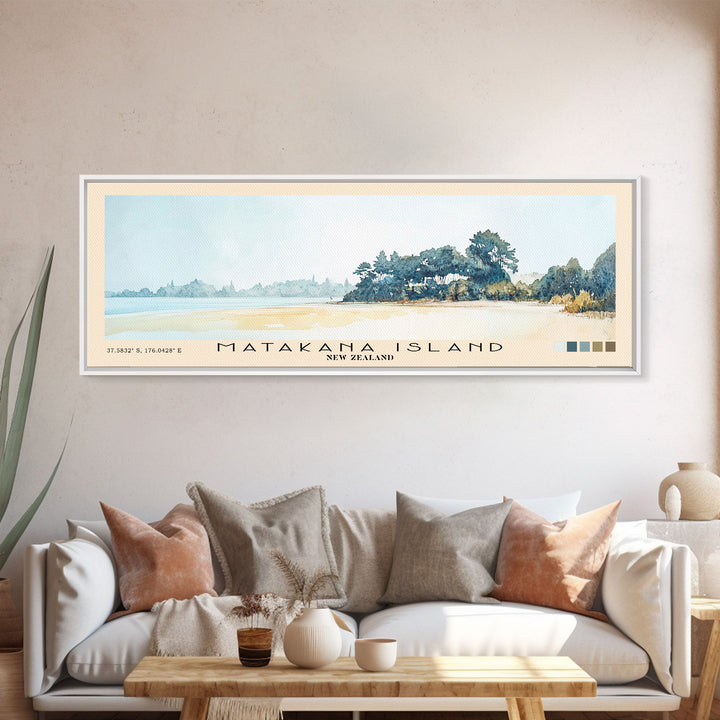 Matakana Island, New Zealand Watercolor Print, Vacation Gift, New Zealand Wall Art, Beach Painting, Beach Decor, Beach Or Lakehouse Art