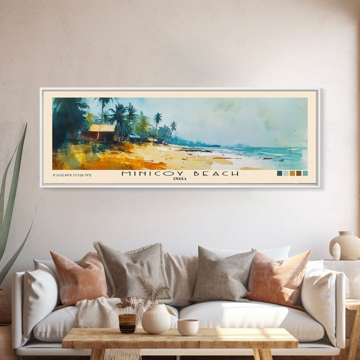 Minicoy Beach, India Watercolor Print, Vacation Gift, India Wall Art, Vacation Wall Art, Vacatation Memories, Beach Decor, Beach Or Lakehouse Art