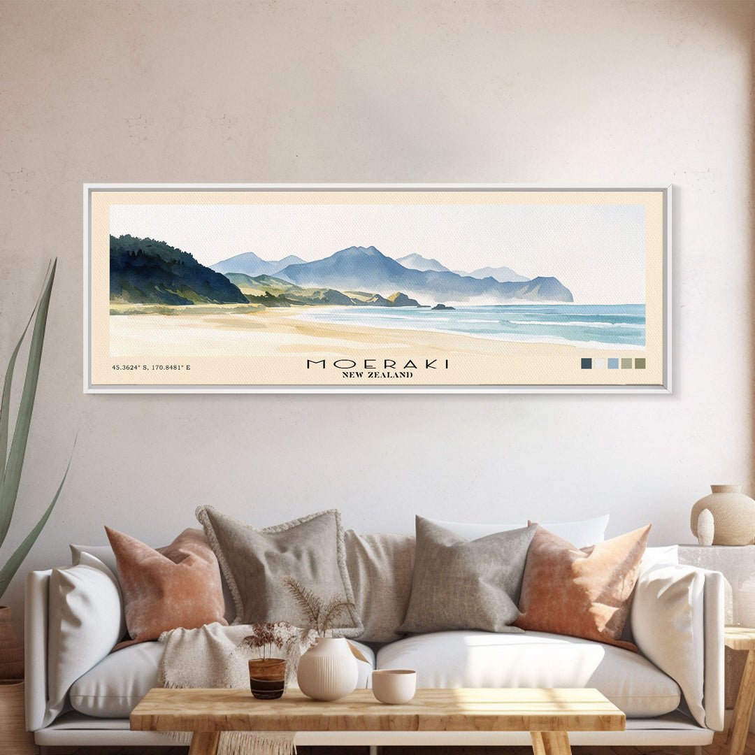 Moeraki, New Zealand Watercolor Print, Vacation Gift, New Zealand Wall Art, Beach Painting, Beach Decor, Beach Or Lakehouse Art