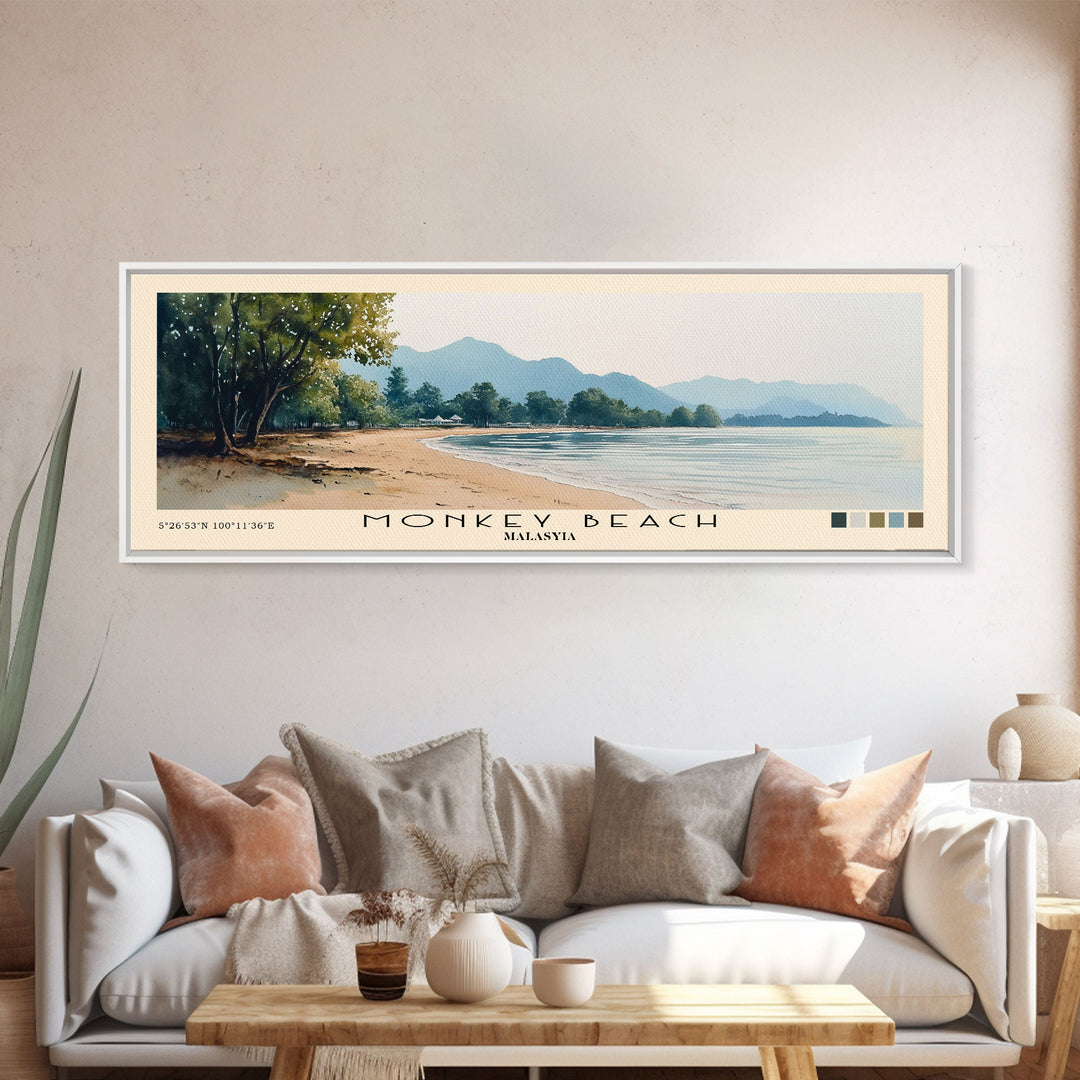 Monkey Beach, Malasyia Watercolor Print, Vacation Gift, Malasyia Wall Art, Vacation Wall Art, Vacatation Memories, Beach Decor, Beach Or Lakehouse Art