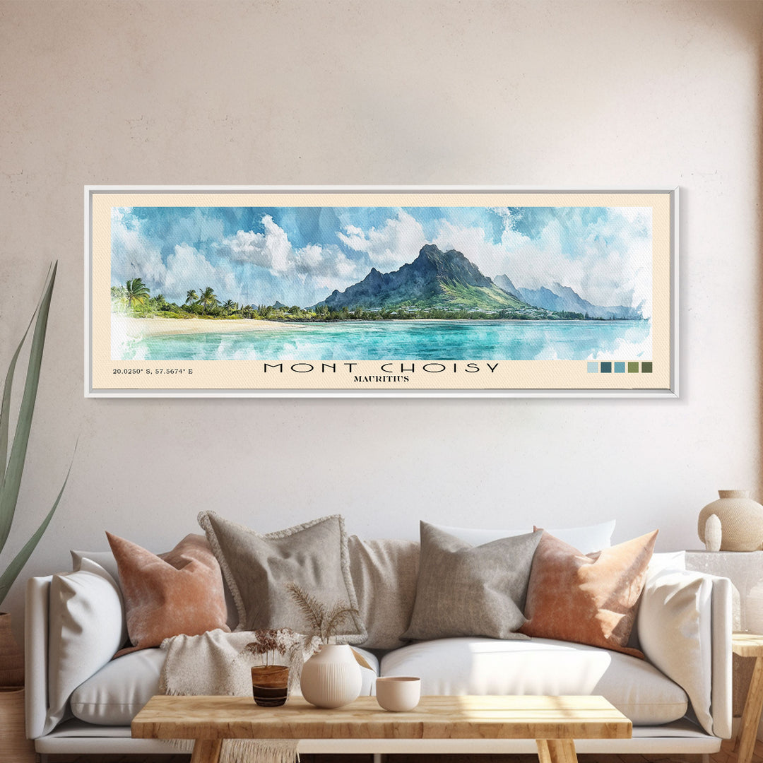 Mont Choisy, Mauritius Watercolor Print, Vacation Gift, Mauritius Wall Art, Beach Painting, Beach Decor, Beach Or Lakehouse Art