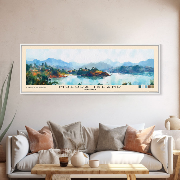 Mucura Island, Colombia Watercolor Print, Vacation Gift, Colombia Wall Art, Beach Painting, Beach Decor, Beach Or Lakehouse Art