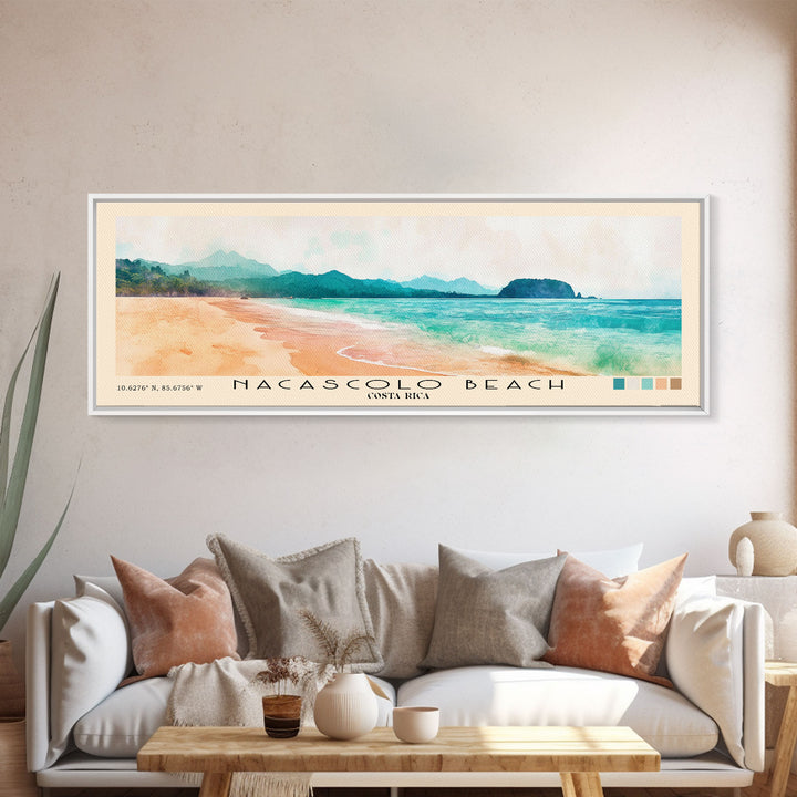 Nacascolo Beach, Costa Rica Watercolor Print, Vacation Gift, Costa Rica Wall Art, Vacation Wall Art, Vacatation Memories, Beach Decor, Beach Or Lakehouse Art