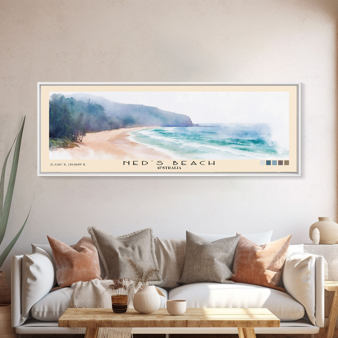Ned's Beach, Australia Watercolor Print, Vacation Gift, Australia Wall Art, Vacation Wall Art, Vacatation Memories, Beach Decor, Beach Or Lakehouse Art
