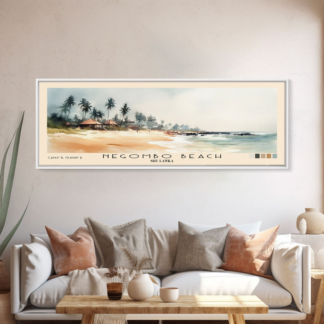Negombo beach, Sri Lanka Watercolor Print, Vacation Gift, Sri Lanka Wall Art, Beach Painting, Beach Decor, Beach Or Lakehouse Art