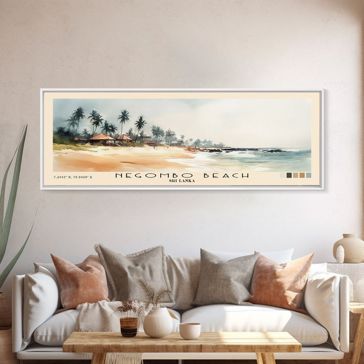 Negombo beach, Sri Lanka Watercolor Print, Vacation Gift, Sri Lanka Wall Art, Beach Painting, Beach Decor, Beach Or Lakehouse Art
