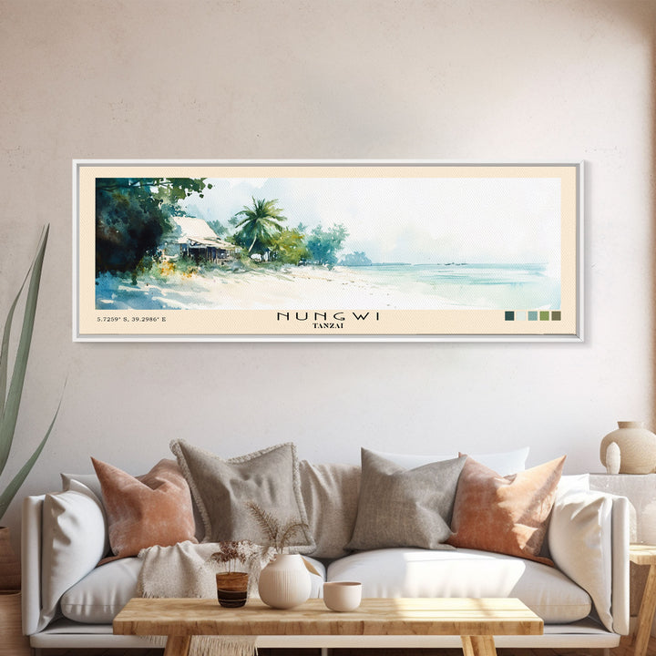 Nungwi, Tanzai Watercolor Print, Vacation Gift, Tanzai Wall Art, Vacation Wall Art, Vacatation Memories, Beach Decor, Beach Or Lakehouse Art