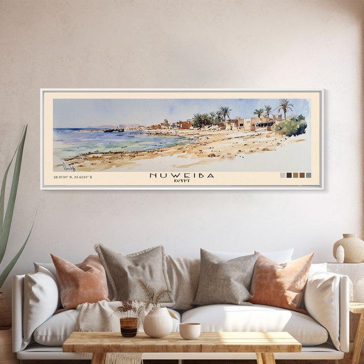Nuweiba, Egypt Watercolor Print, Vacation Gift, Egypt Wall Art, Vacation Wall Art, Vacatation Memories, Beach Decor, Beach Or Lakehouse Art