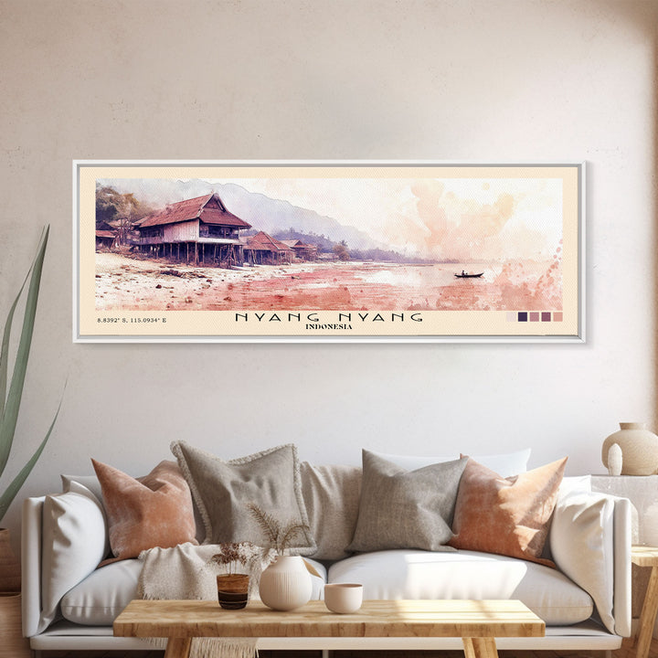 Nyang Nyang, Indonesia Watercolor Print, Vacation Gift, Indonesia Wall Art, Beach Painting, Beach Decor, Beach Or Lakehouse Art