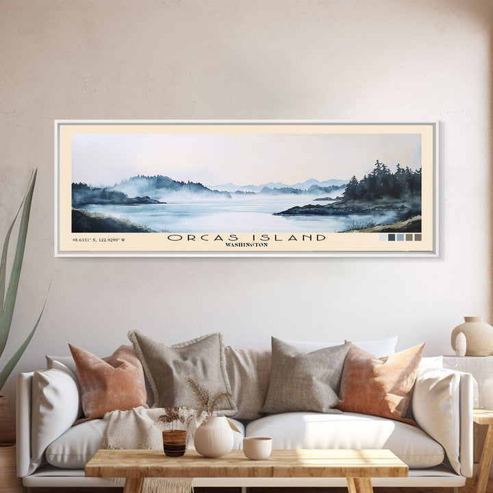 Orcas Island, Washington Watercolor Print, Vacation Gift, Washington Wall Art, Beach Painting, Beach Decor, Beach Or Lakehouse Art