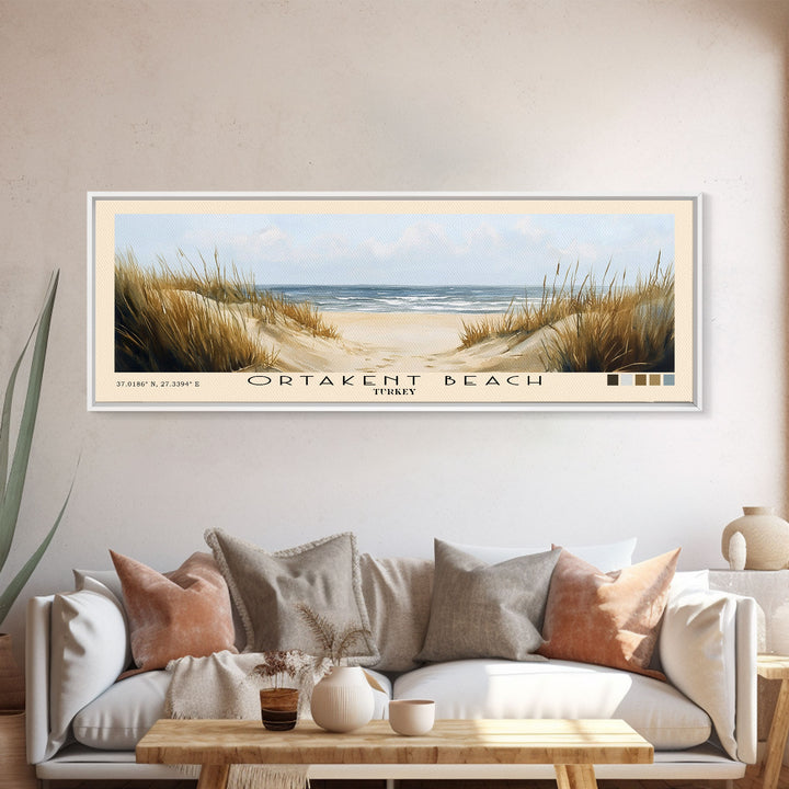 Ortakent Beach, Turkey Watercolor Beach Print, Vacation Gift, Turkey Wall Art, Beach Painting, Beach Decor, Beach Painting