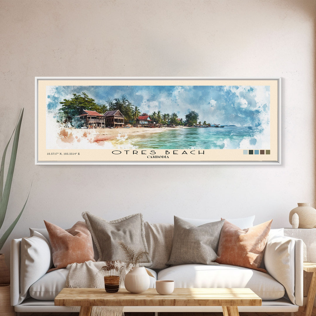 Otres Beach, Cambodia Watercolor Print, Vacation Gift, Cambodia Wall Art, Vacation Wall Art, Vacatation Memories, Beach Decor, Beach Or Lakehouse Art