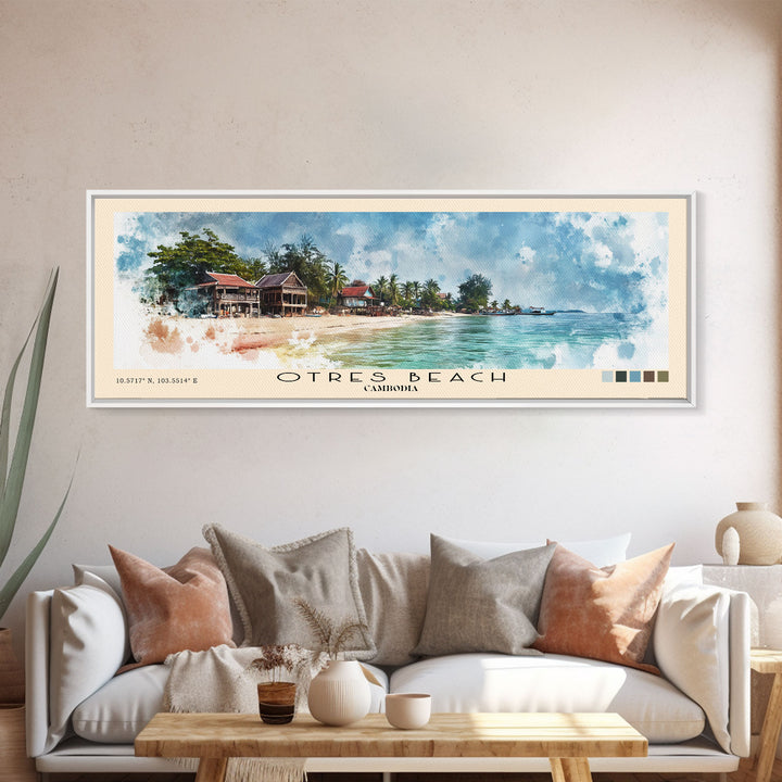 Otres Beach, Cambodia Watercolor Print, Vacation Gift, Cambodia Wall Art, Vacation Wall Art, Vacatation Memories, Beach Decor, Beach Or Lakehouse Art