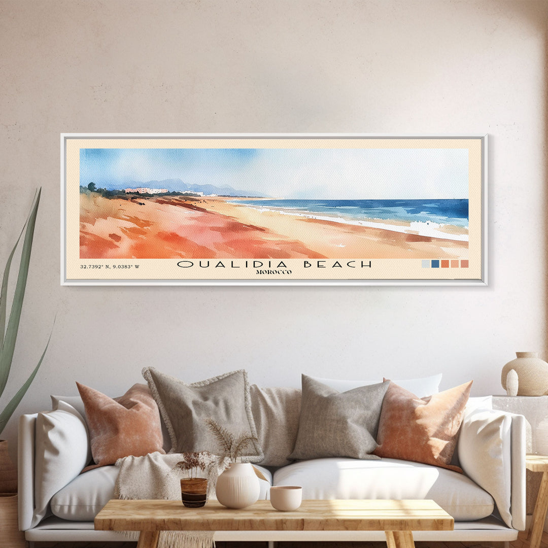 Oualidia Beach, Morocco Watercolor Print, Vacation Gift, Morocco Wall Art, Beach Painting, Beach Decor, Beach Or Lakehouse Art