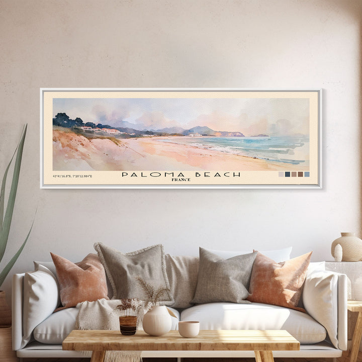 Paloma Beach, France Watercolor Print, Vacation Gift, France Wall Art, Vacation Wall Art, Vacatation Memories, Beach Decor, Beach Or Lakehouse Art