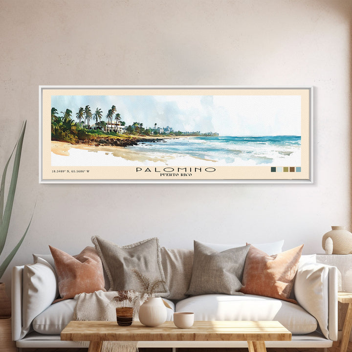 Palomino, Puerto Rico Watercolor Beach Print, Vacation Gift, Puerto Rico Wall Art, Beach Painting, Beach Decor, Beach Painting