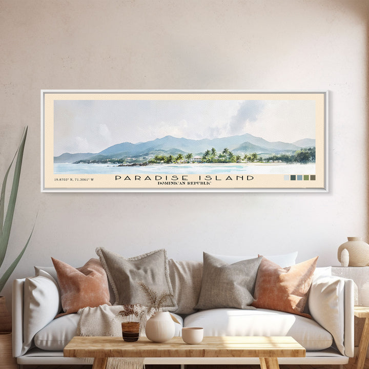 Paradise Island, Dominican Republic Watercolor Print, Vacation Gift, Dominican Republic Wall Art, Beach Painting, Beach Decor, Beach Or Lakehouse Art