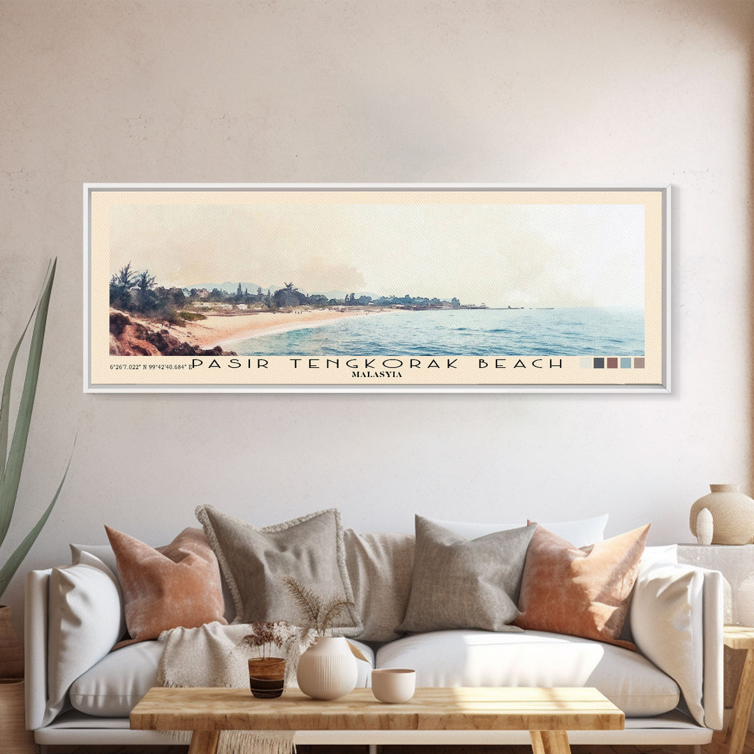 Pasir Tengkorak Beach, Malasyia Watercolor Print, Vacation Gift, Malasyia Wall Art, Vacation Wall Art, Vacatation Memories, Beach Decor, Beach Or Lakehouse Art