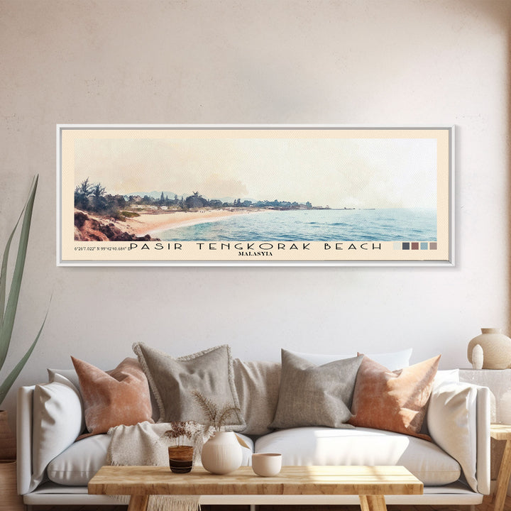 Pasir Tengkorak Beach, Malasyia Watercolor Print, Vacation Gift, Malasyia Wall Art, Vacation Wall Art, Vacatation Memories, Beach Decor, Beach Or Lakehouse Art