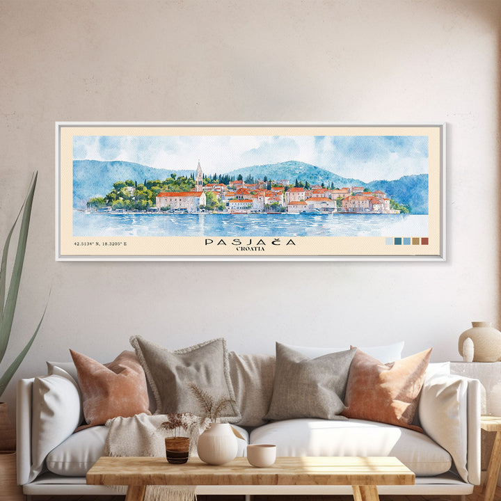 Pasjača, Croatia Watercolor Print, Vacation Gift, Croatia Wall Art, Beach Painting, Beach Decor, Beach Or Lakehouse Art