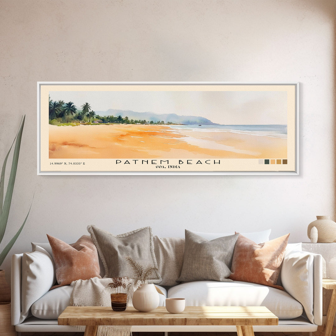 Patnem Beach, Goa, India Watercolor Print, Vacation Gift, Goa, India Wall Art, Vacation Wall Art, Vacatation Memories, Beach Decor, Beach Or Lakehouse Art