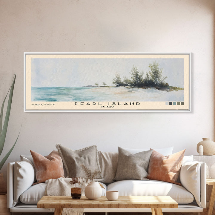 Pearl Island, Bahamas Watercolor Print, Vacation Gift, Bahamas Wall Art, Vacation Wall Art, Vacatation Memories, Beach Decor, Beach Or Lakehouse Art