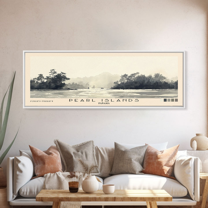 Pearl Islands, Panamá Watercolor Print, Vacation Gift, Panamá Wall Art, Beach Painting, Beach Decor, Beach Or Lakehouse Art