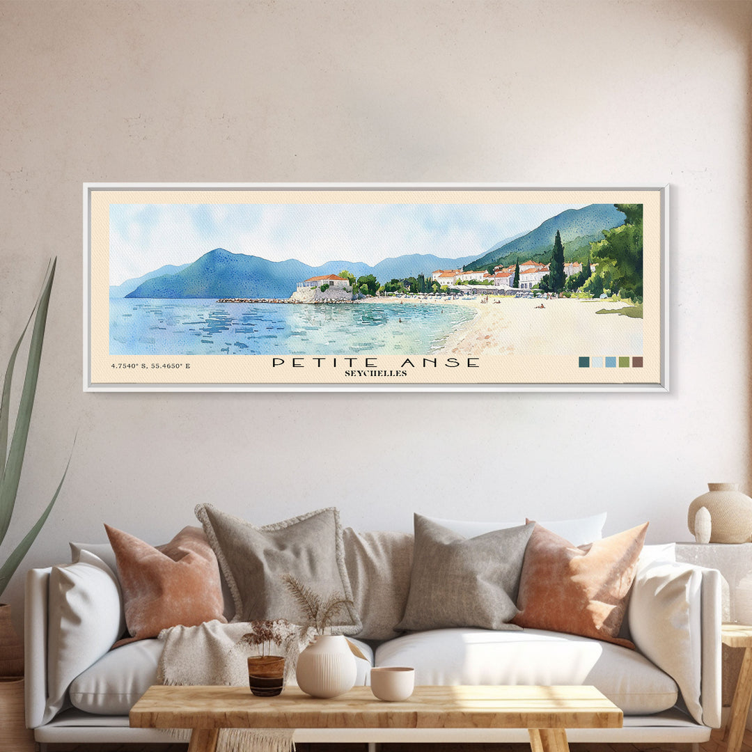 Petite Anse, Seychelles Watercolor Print, Vacation Gift, Seychelles Wall Art, Vacation Wall Art, Vacatation Memories, Beach Decor, Beach Or Lakehouse Art