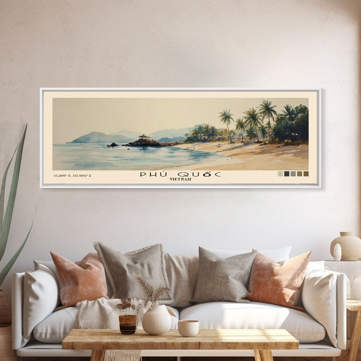 Phú Quốc, Vietnam Watercolor Print, Vacation Gift, Vietnam Wall Art, Vacation Wall Art, Vacatation Memories, Beach Decor, Beach Or Lakehouse Art
