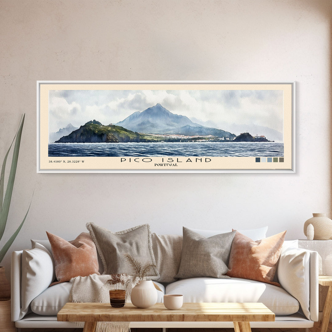 Pico Island, Portugal Watercolor Print, Vacation Gift, Portugal Wall Art, Beach Painting, Beach Decor, Beach Or Lakehouse Art