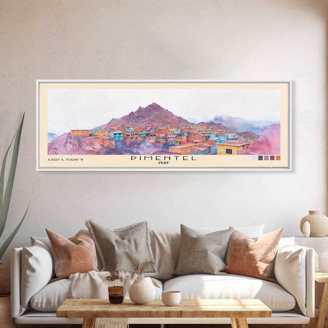 Pimentel, Peru Watercolor Print, Vacation Gift, Peru Wall Art, Vacation Wall Art, Vacatation Memories, Beach Decor, Beach Or Lakehouse Art