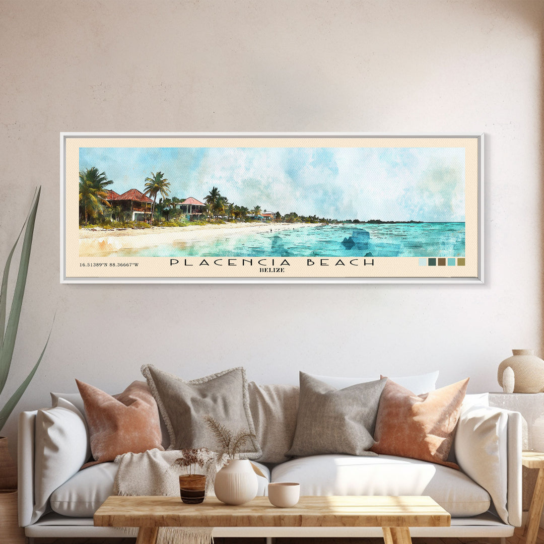 Placencia Beach, Belize Watercolor Print, Vacation Gift, Belize Wall Art, Vacation Wall Art, Vacatation Memories, Beach Decor, Beach Or Lakehouse Art