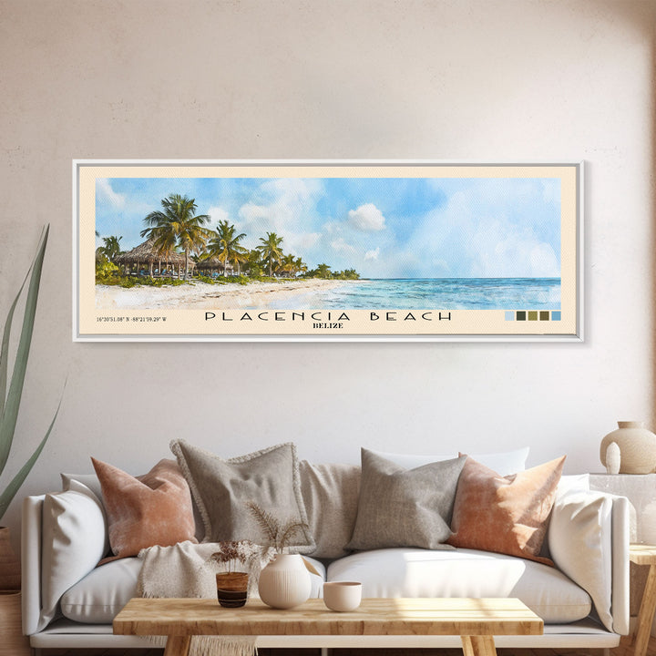 Placencia Beach, Belize Watercolor Print, Vacation Gift, Belize Wall Art, Beach Painting, Beach Decor, Beach Or Lakehouse Art