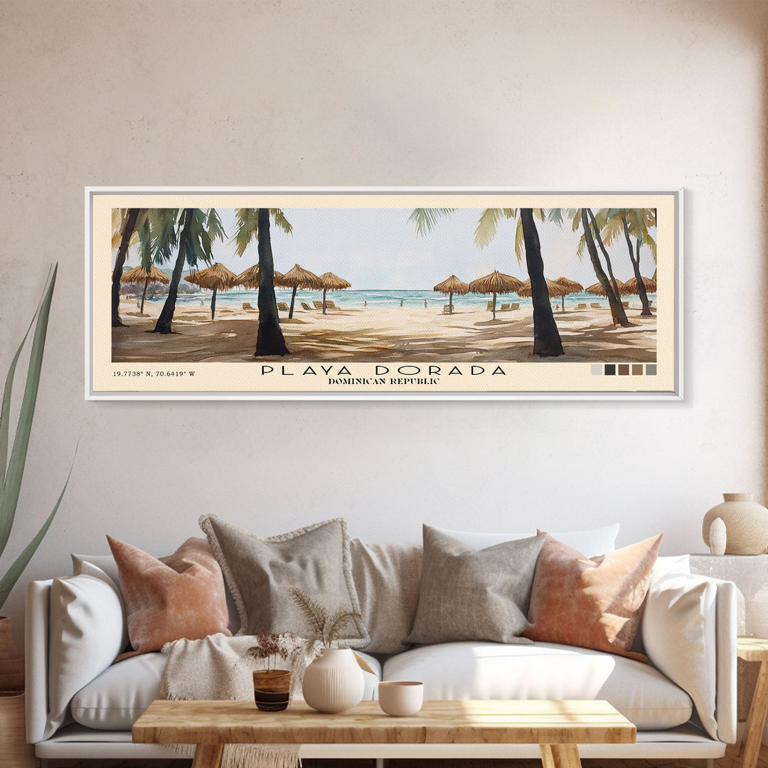 Playa Dorada, Dominican Republic Watercolor Print, Vacation Gift, Dominican Republic Wall Art, Beach Painting, Beach Decor, Beach Or Lakehouse Art